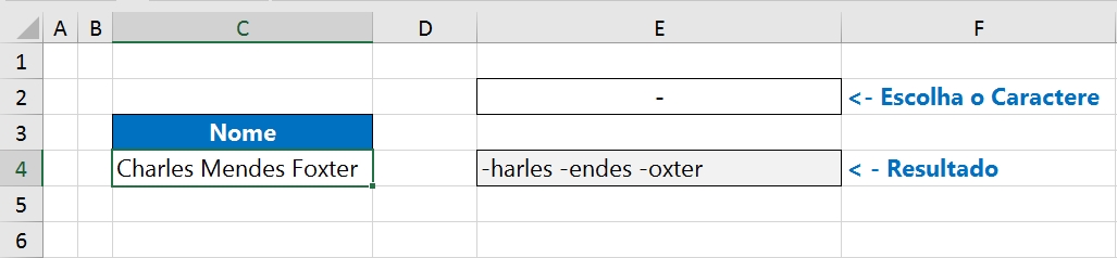 Substituir Caracteres Excel