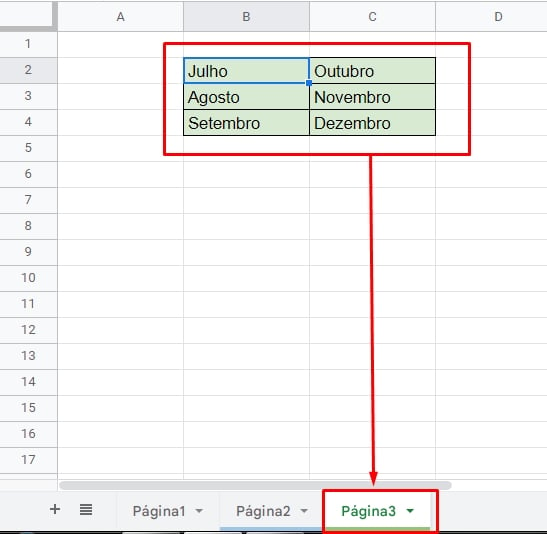 Como Juntar Tabela Separadas, próxima aba