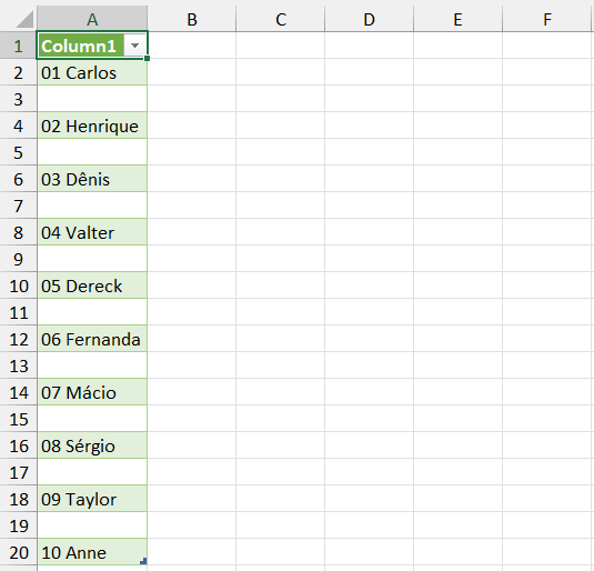 Abrir Bloco de Notas no Excel, resultado