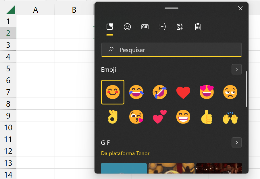 Emojis no Excel 365