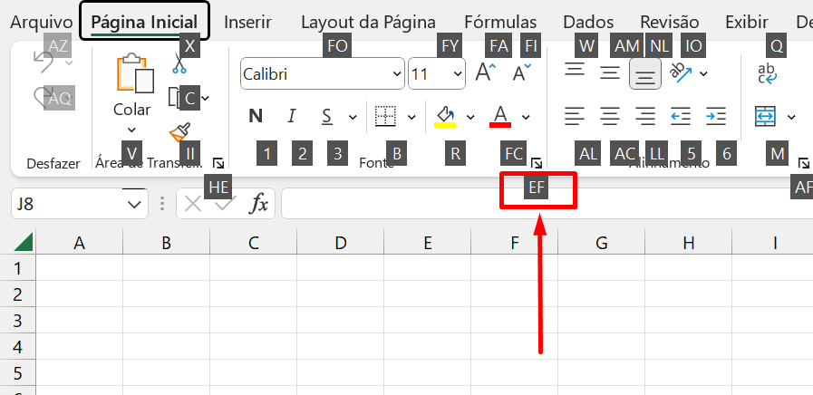 Letras nas Guias do Excel, fontes