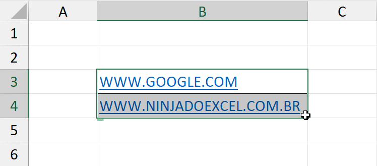 Remover Hiperlinks no Excel, seleção