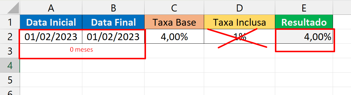 Incluir uma Taxa no Excel, taxa não inclusa