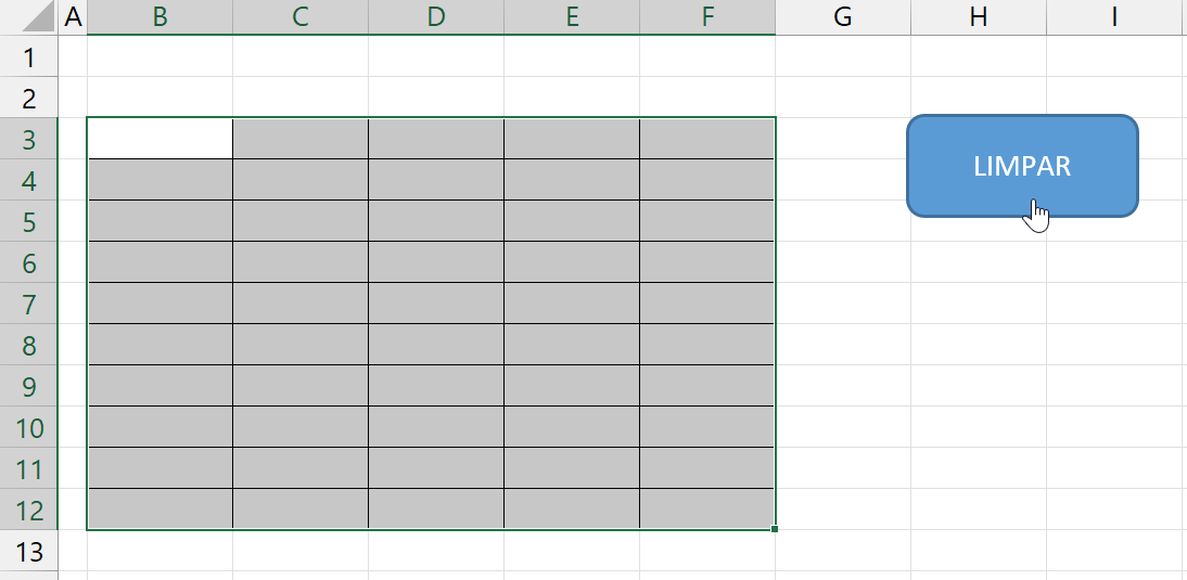 Limpar Células do Excel, resultado