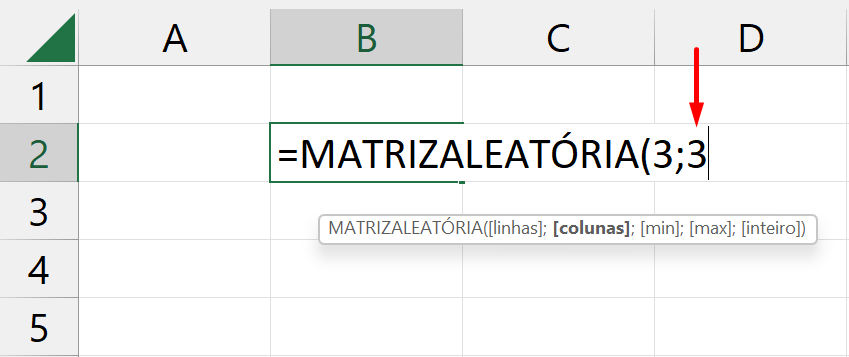 Números Aleatórios no Excel, colunas