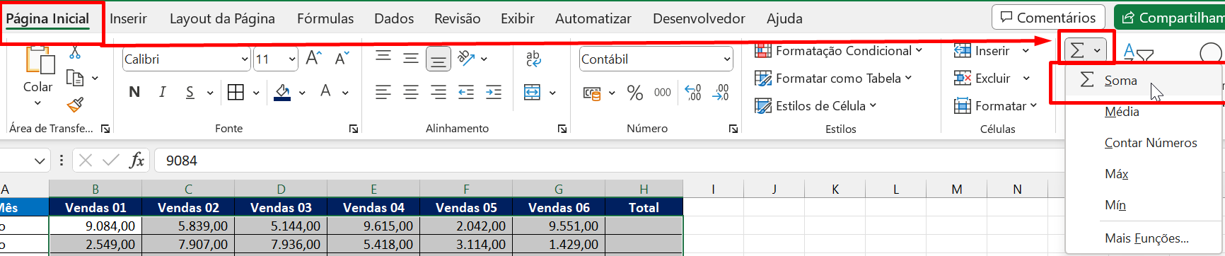 Como SOMAR no Excel, autosoma ferramenta