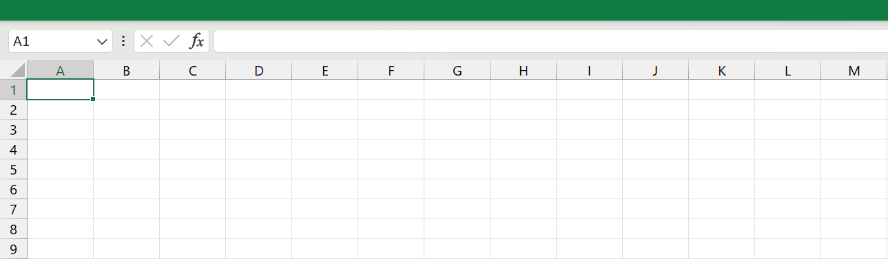 Faixa de Opções no Excel, tela inteira