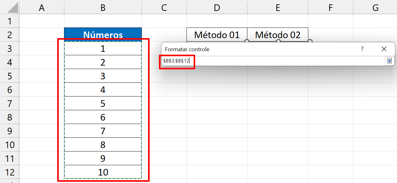Lista Suspensa no Excel, seleção de dados