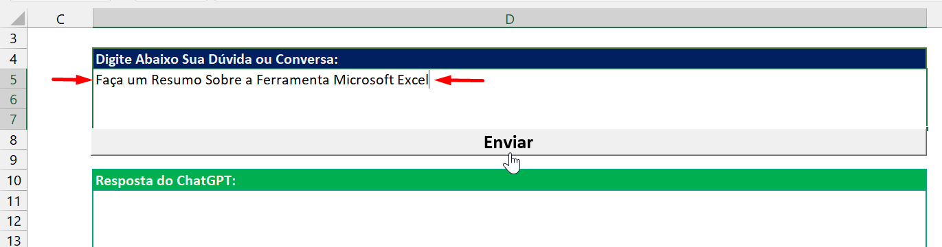 Usar o ChatGPT no Excel, pergunta