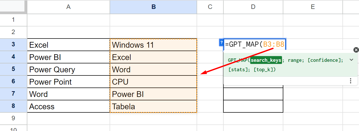 Função GPT_MAP, primeira sintaxe