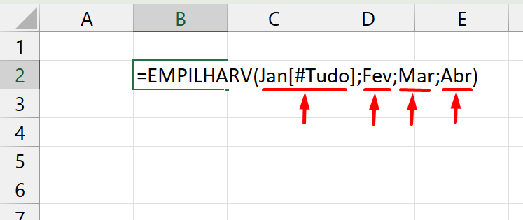 Tabela Dinâmica no Excel, sintaxes