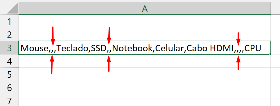 Texto Para Colunas no Excel, delimitadores