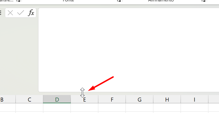 Barra de Fórmulas no Excel, mover cursor