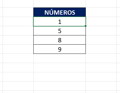 tabela com numeros