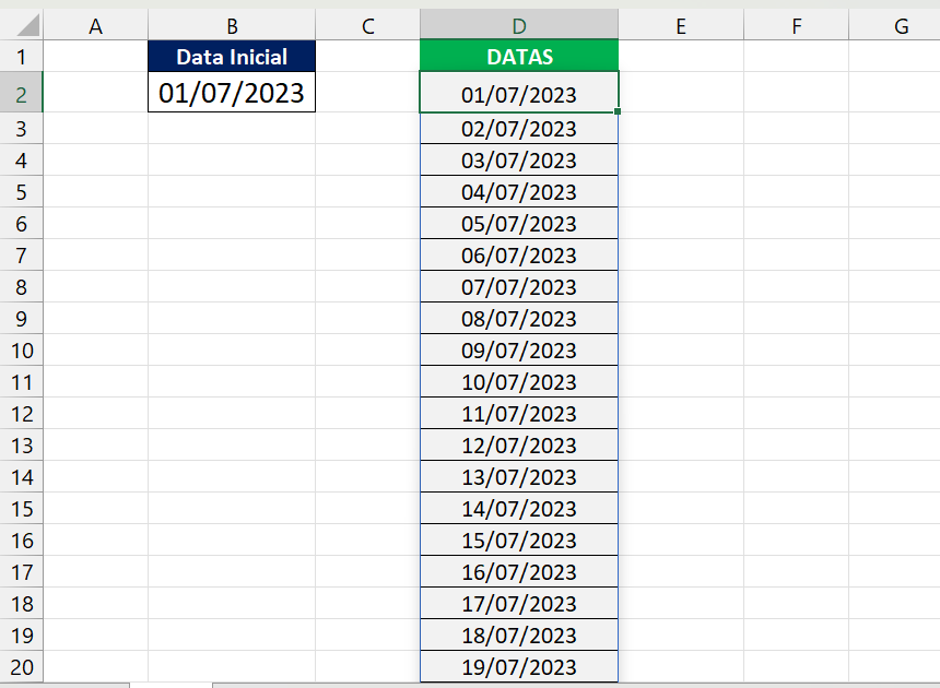 imagem com duas tabelas referente a datas