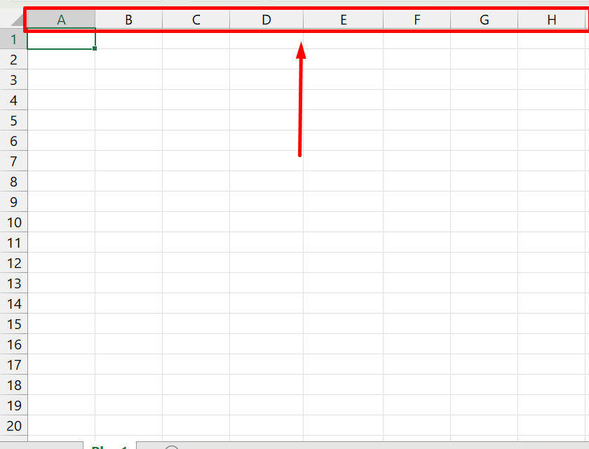Linhas e Colunas no Excel, colunas