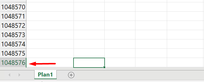 Linhas e Colunas no Excel, última linha do Excel