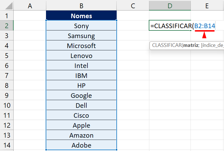 Classificar Dados no Excel 365, função classificar