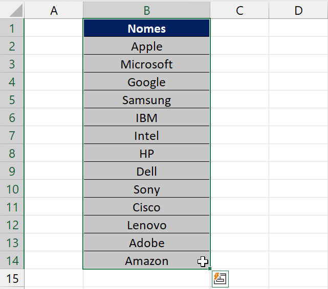 Classificar Dados no Excel 365, seleção de dados