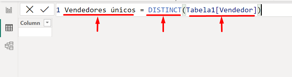 Função DISTINCT, dados da função