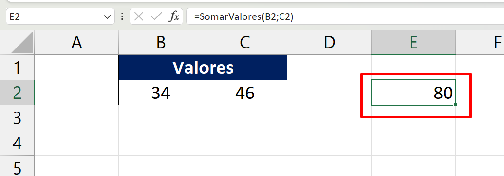 tabelas com valores