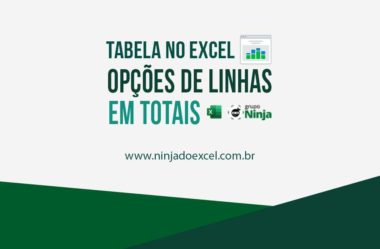 Opções de Linhas em Totais na TABELA no Excel