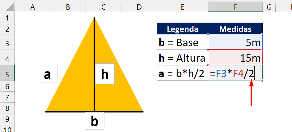 Calcular a Área de um Triângulo, divisão