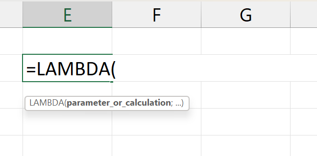 Criar Funções para o Excel, lambda