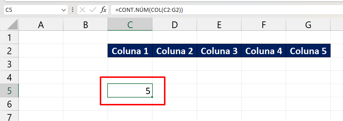 Funções COL e COLS no Excel, resultado total