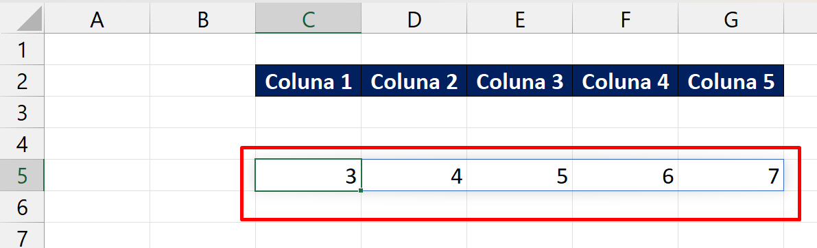 Funções COL e COLS no Excel, resultado