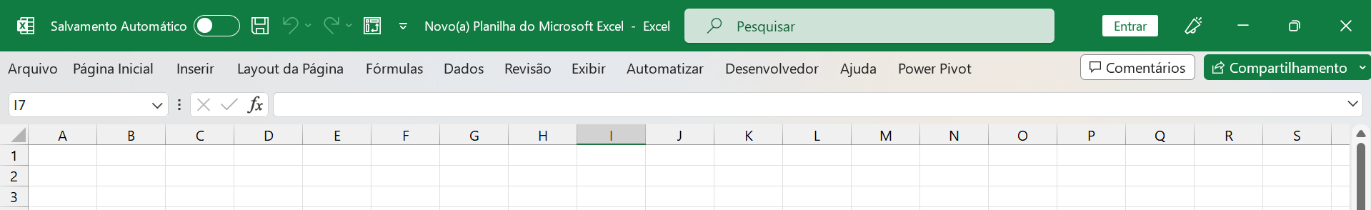 Faixa de Opções no Excel, guias