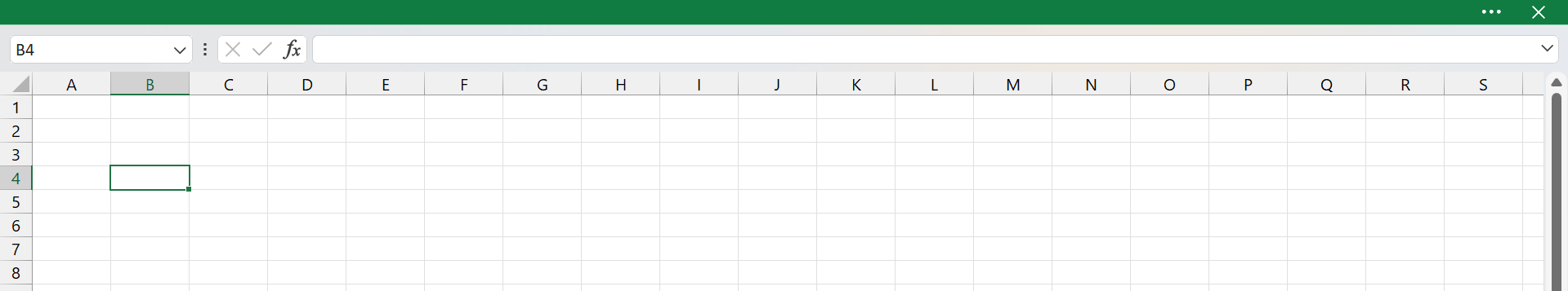 Faixa de Opções no Excel, tela cheia
