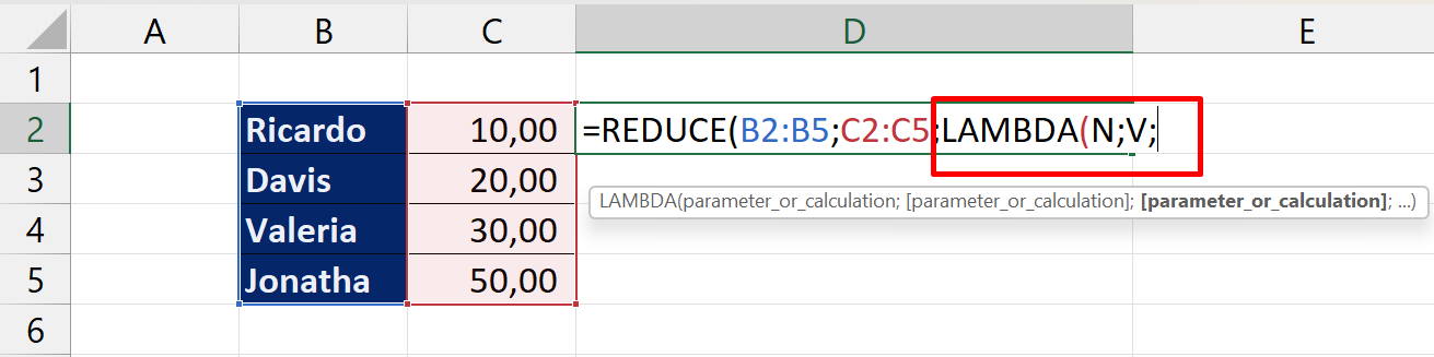 Função REDUCE Exemplo, lambda