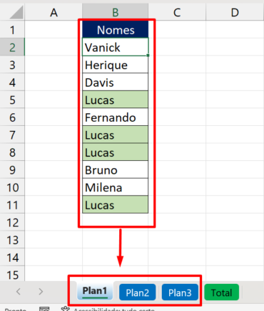 Contar Nomes Específicos de Várias Abas no Excel Ninja do Excel