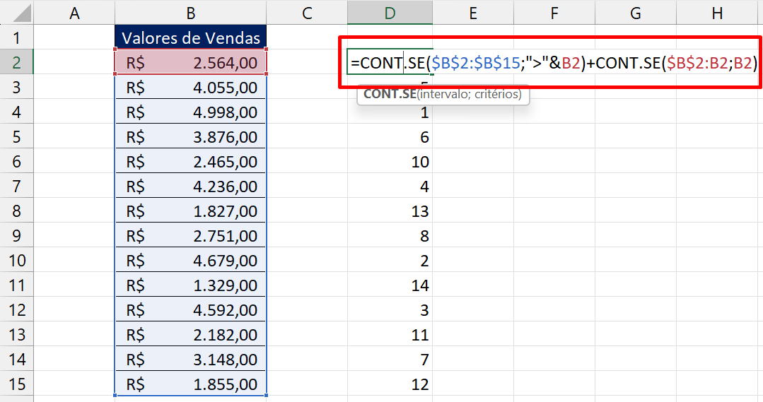 Ranking de Vendas no Excel, cont.se