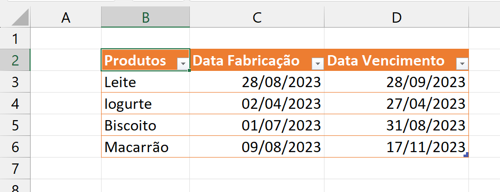 Utilizar o Excel, resultado formatação