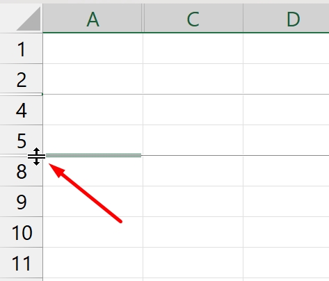 Desocultar Colunas no Excel, bordas
