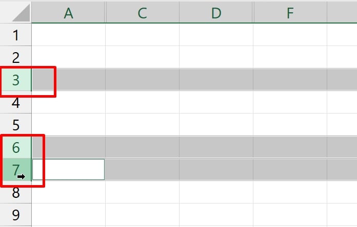 Desocultar Colunas no Excel, linhas