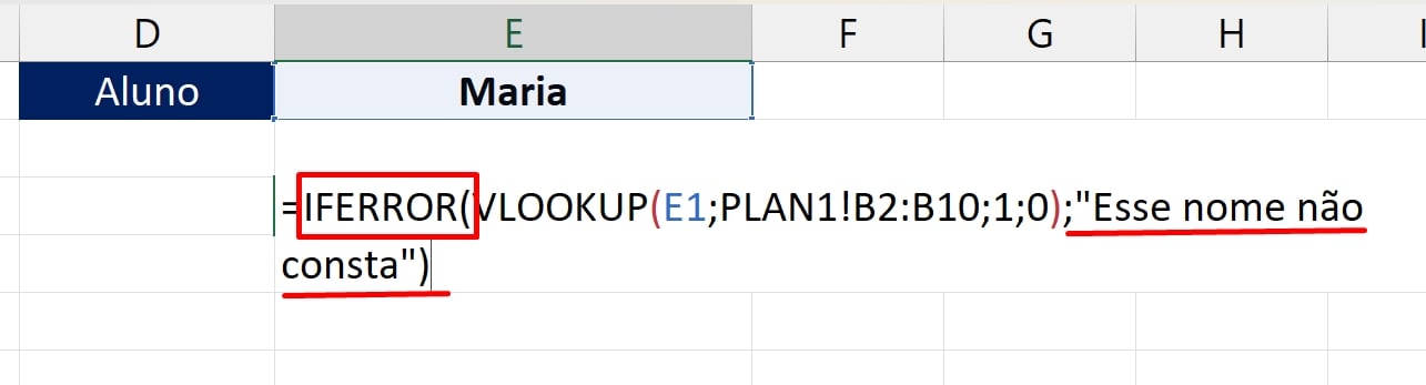 Função VLOOKUP, IFERROR