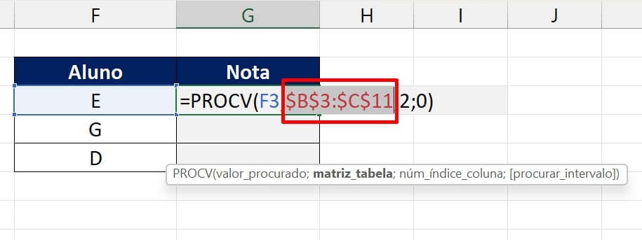 Travar Fórmula no Excel, travar intervalo