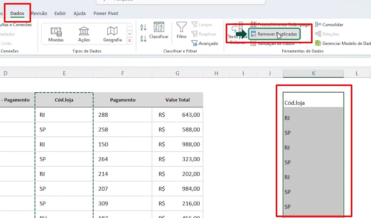 Separar Textos no Excel, remover duplicadas