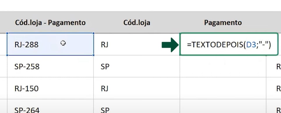 Separar Textos no Excel, textodepois