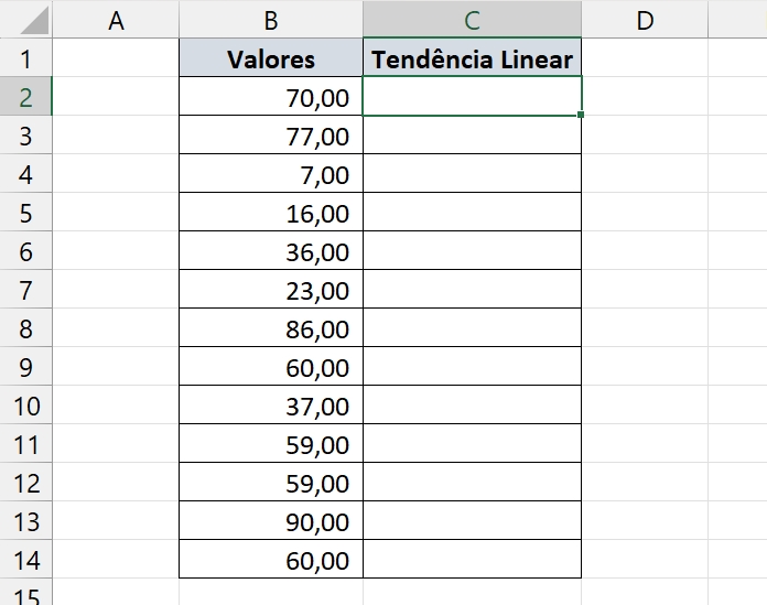 Tendência Linear no Excel