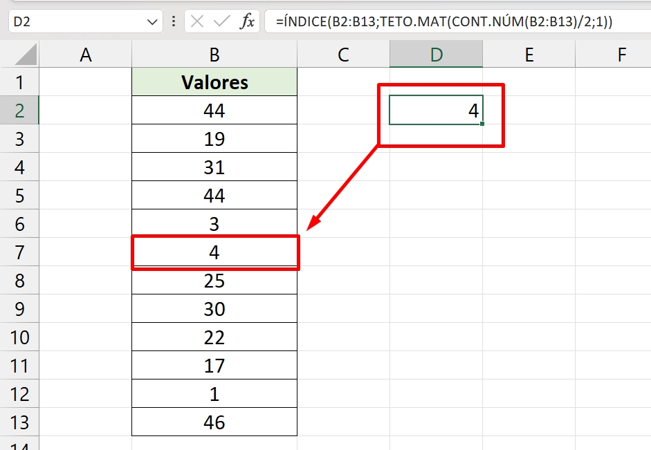 Função TETO.MAT, resultado 2