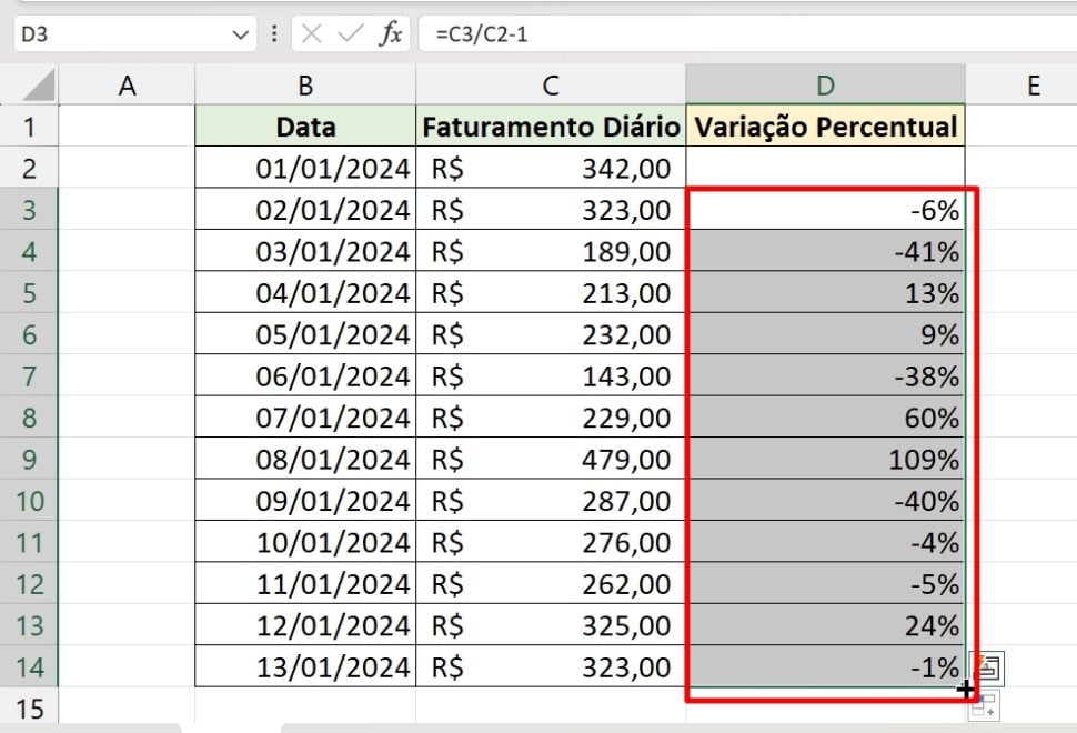 Como Calcular A Variação Percentual No Excel Ninja Do Excel 4824