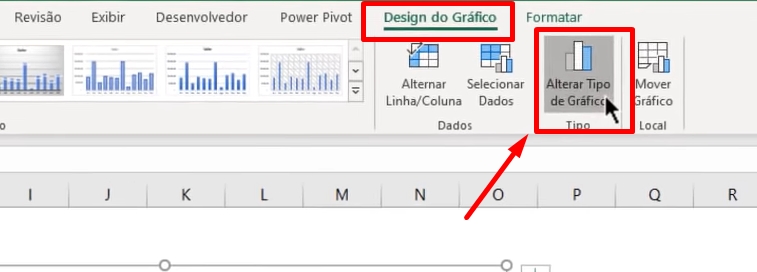 Criar Gráficos no Excel, alterar gráfico