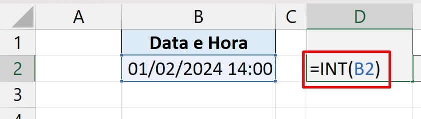 Separar Data e Horas no Excel, int