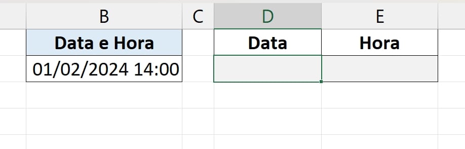 Separar Data e Horas no Excel