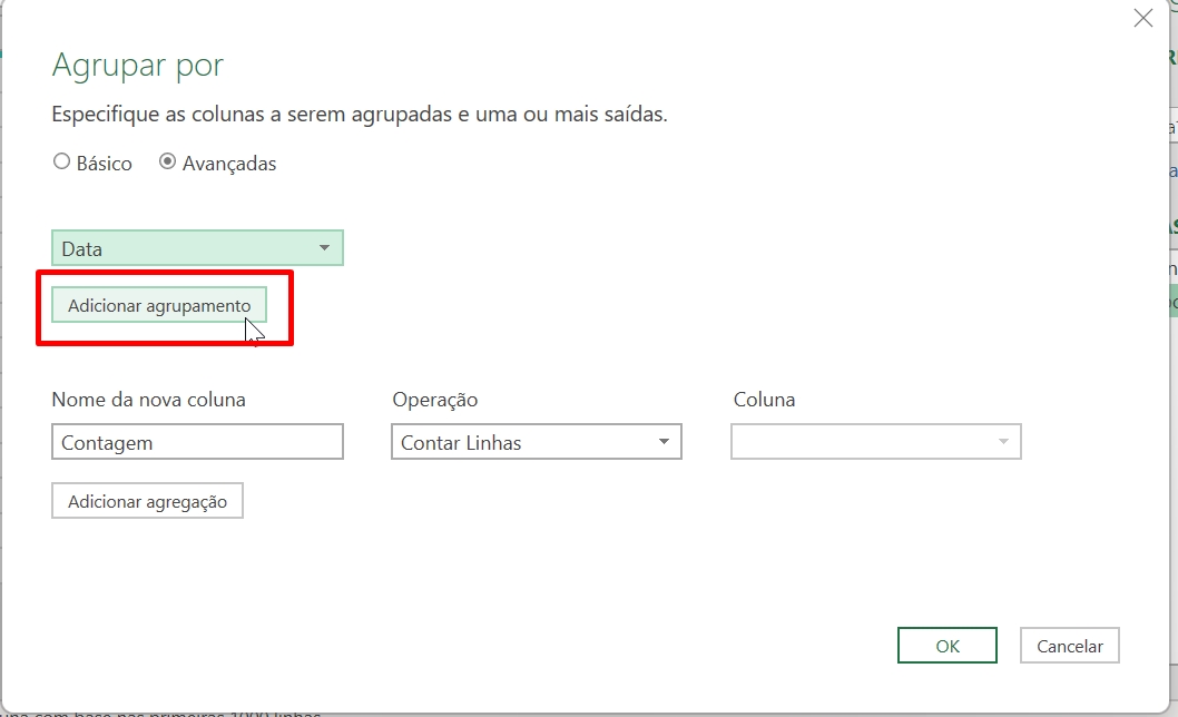 adicionar agrupamento