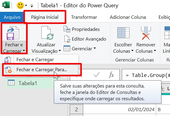 Tabela Dinâmica no Excel, carregar